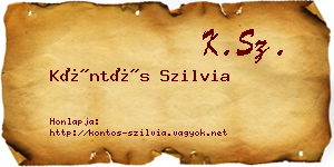 Köntös Szilvia névjegykártya