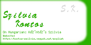 szilvia kontos business card